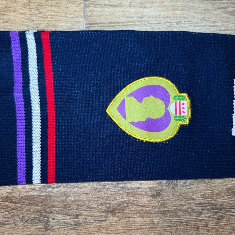 Armed Forces‎ Bowl Scarf Navy Blue Purple White Red Stripe Fringed